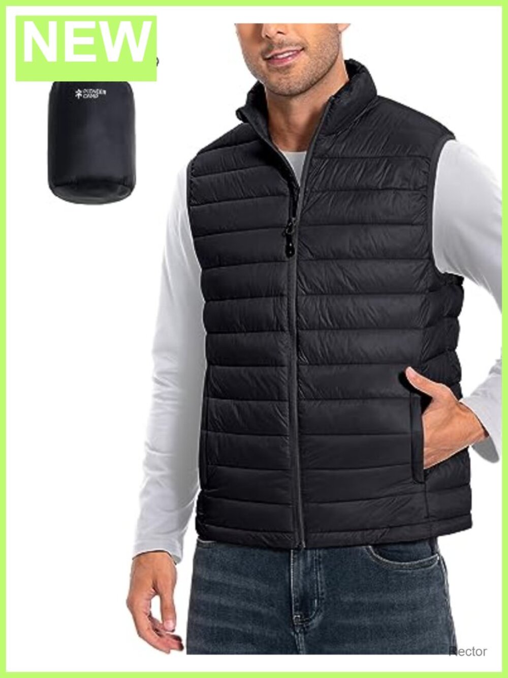 Men's Lightweight Packable Puffer Vest Water-Repellent Quilted Zip Warm